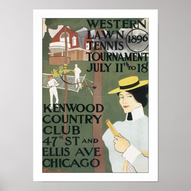Vintag Chicago Tennis Poster (Vorne)
