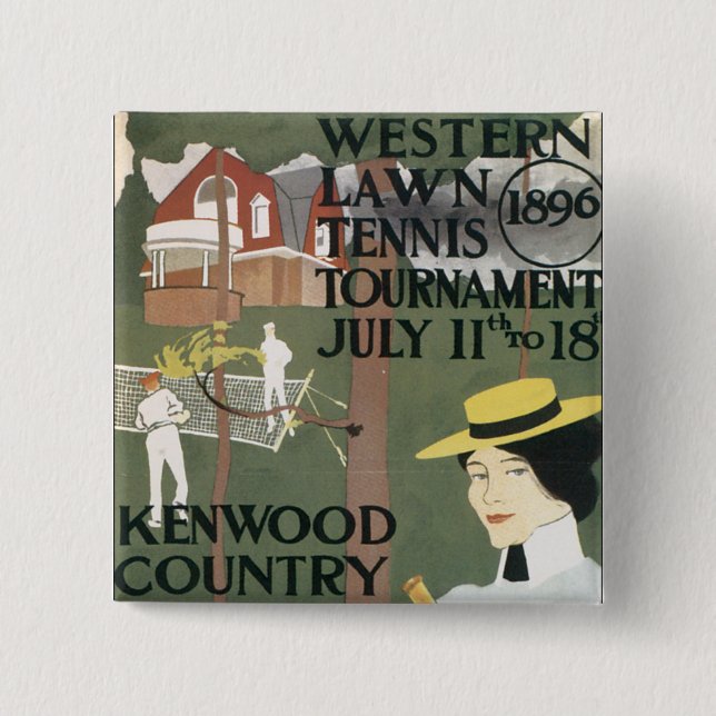 Vintag Chicago Tennis Poster Button (Vorderseite)