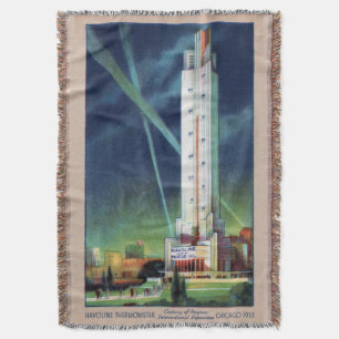 Vintag Chicago Throw Blanket Decke