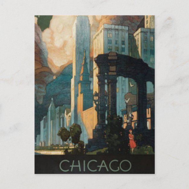 Vintag Chicago, USA - Postkarte (Vorderseite)