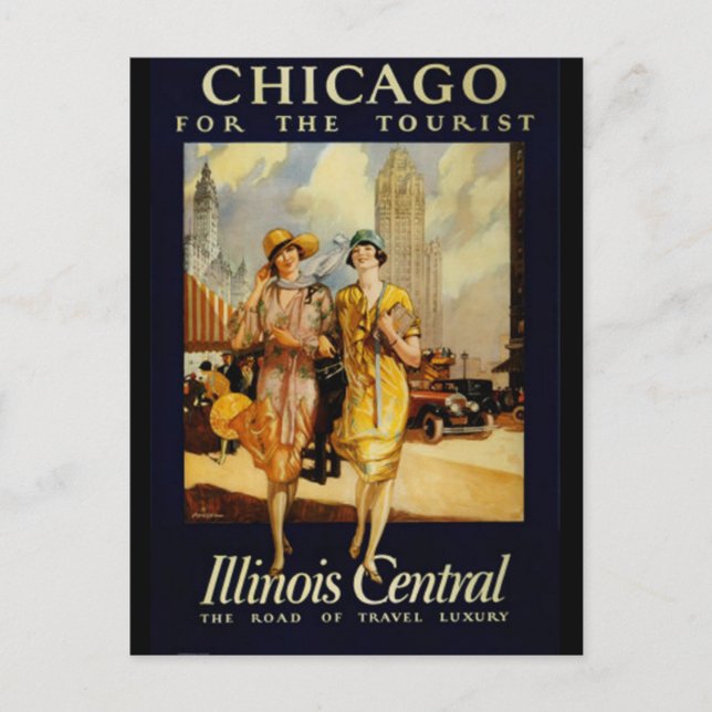 Vintag Chicago, USA - Postkarte (Vorderseite)