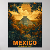 Vintag Chichen Itza, Mexiko