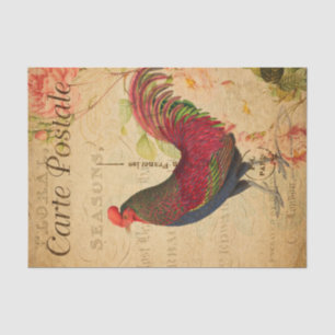 Vintag Chicken Hen Rooster - Französisch Seidenpapier