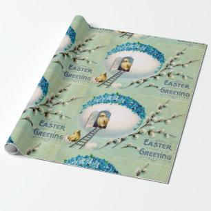 Vintag Chicks Ostergruss Geschenkpapier