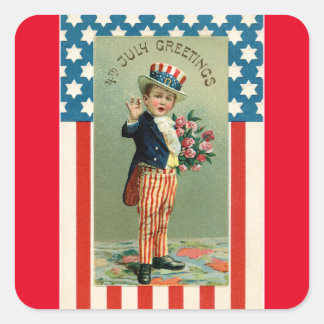 Vintag Child as Uncle Sam Sticker