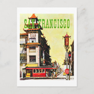Vintag Chinatown San Francisco Travel Postkarte