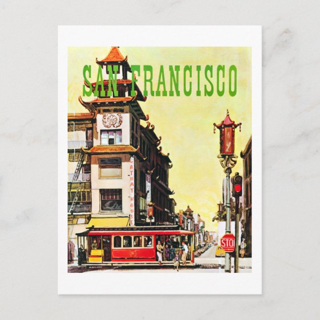 Vintag Chinatown San Francisco Travel Postkarte (Vorderseite)