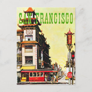 Vintag Chinatown San Francisco Travel Postkarte