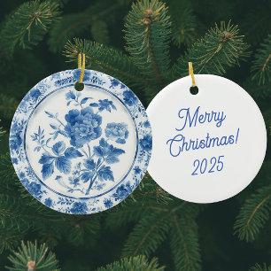 Vintag Chinoiserie Blau Weiße Antike Teller Keramik Ornament