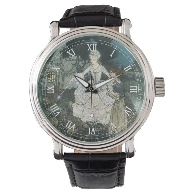 Vintag Cinderella Fairy Godmutter von Edmund Dulac Armbanduhr (Vorderseite)