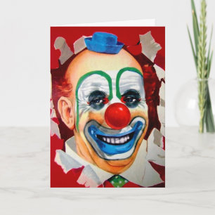 Vintag Circus Clown Geburtstagskarte Feiertagskarte