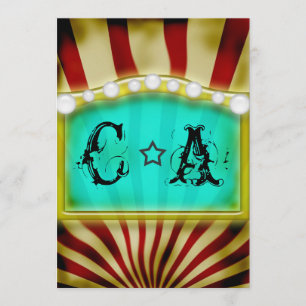Vintag Circus Große Hochzeitseinladung Einladung