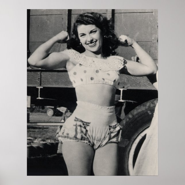 Vintag Circus Muscle Girl Foto Poster (Vorne)