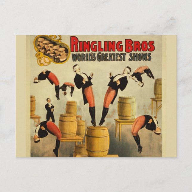 Vintag Circus Sideshow Poster Postkarte (Vorderseite)