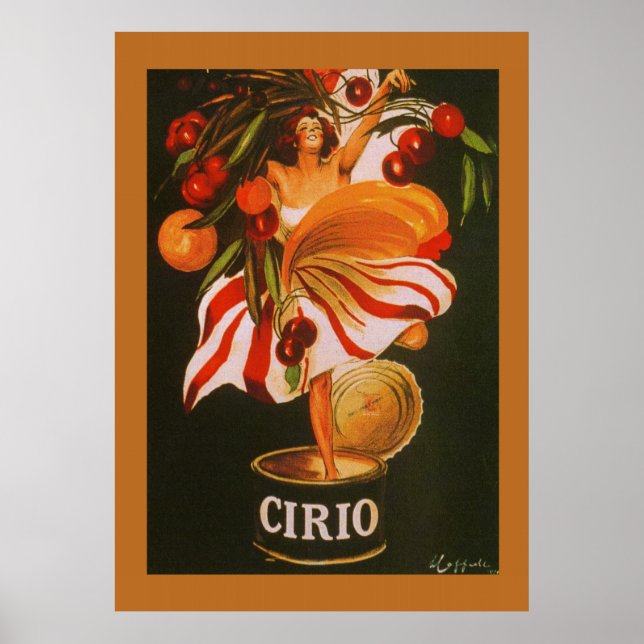 Vintag Cirio Cherries Italienisch Poster (Vorne)