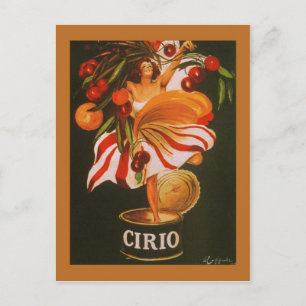 Vintag Cirio Cherries Italienisch Postkarte