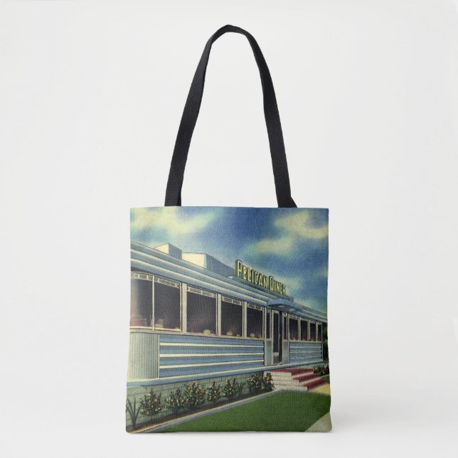 Vintag Classic 50er Retro Restaurant Pelican Diner Tasche (Vorderseite)