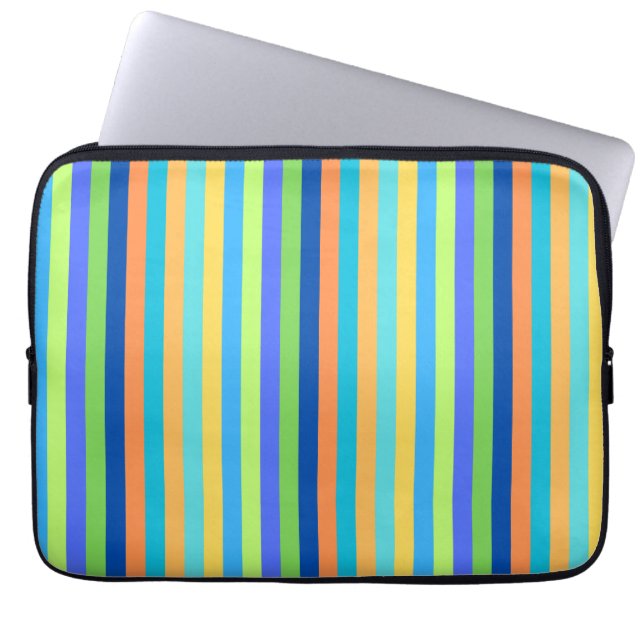 Vintag Classic Blue & Orange Regenbogenstreifen Laptopschutzhülle (Vorderseite)