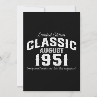 Vintag Classic Car 1951 70. Geburtstag Einladung