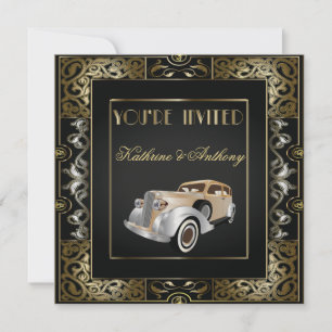 Vintag Classic Gatsby Style Hochzeitsempfang Einladung