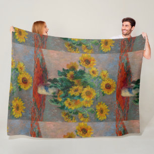 Vintag Claude Monet Bouquet Fleecedecke