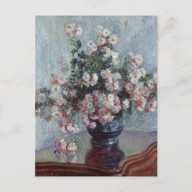 Vintag Claude Monet Chrysanthemas Postkarte (Vorderseite)