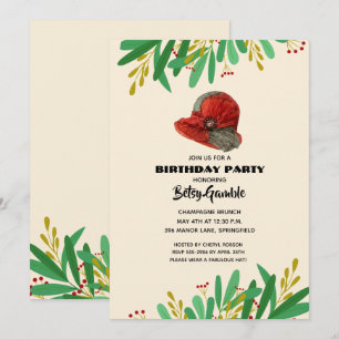 Vintag Cloche Derby Birthday Party Einladung