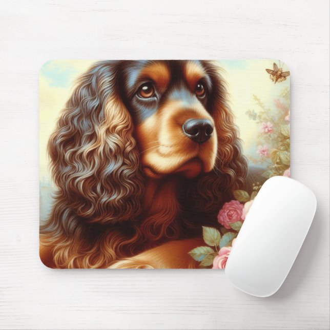 Vintag Cocker Spanischmalerei Mousepad (Mit Mouse)