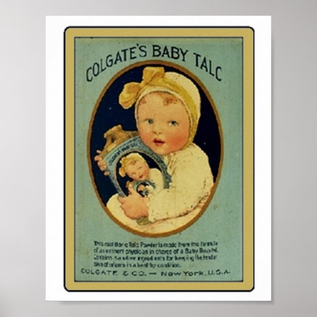 Vintag Colgate Baby Talc Ad Poster (Vorne)