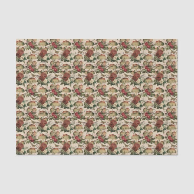 Vintag Collage Mushroom Seidenpapier (Vorderseite)