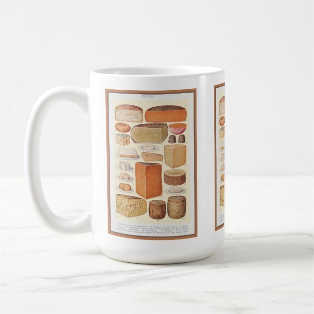 Vintag Collage of Household Cheeses, Beeton, 1923 Kaffeetasse (Links)