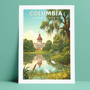 Vintag Columbia South Carolina Postkarte