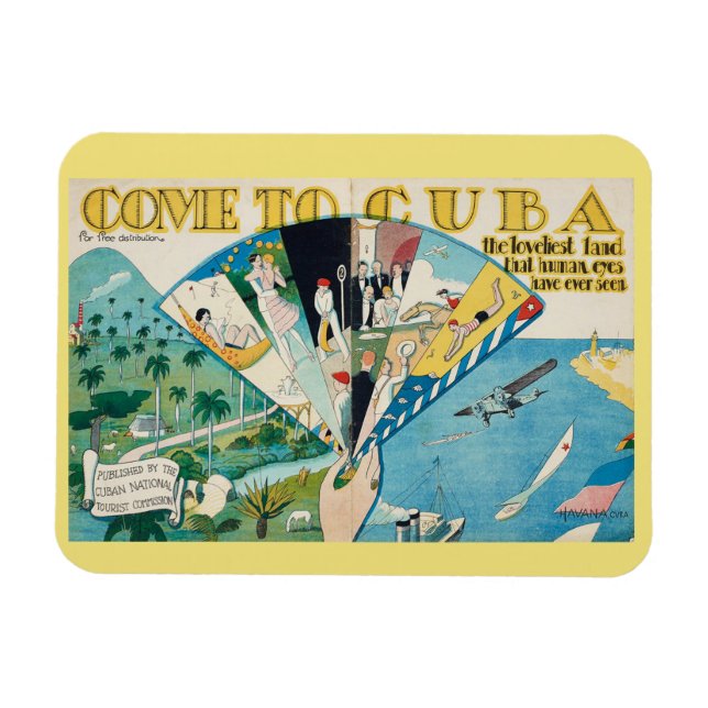 Vintag Come to Cuba Reiseplakatmagnet Magnet (Horizontal)