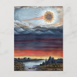 Vintag Comet Book Illustration Rosa Postkarte