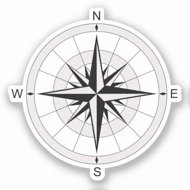 Vintag Compass-Rose Aufkleber (Vorderseite)