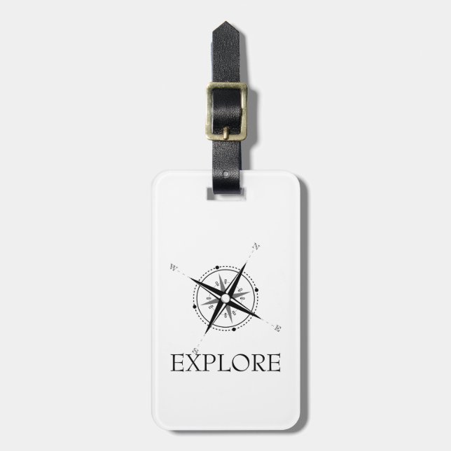 Vintag Compass Rose Gepäckanhänger (Vorderseite vertikal)