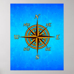 Vintag Compass-Rose Poster