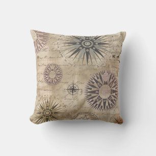 Vintag Compass Travel Kissen