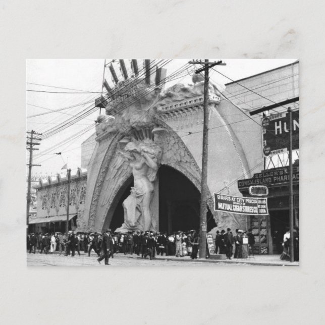 Vintag Coney Island Angel Eingang auf Postkarte (Vorderseite)