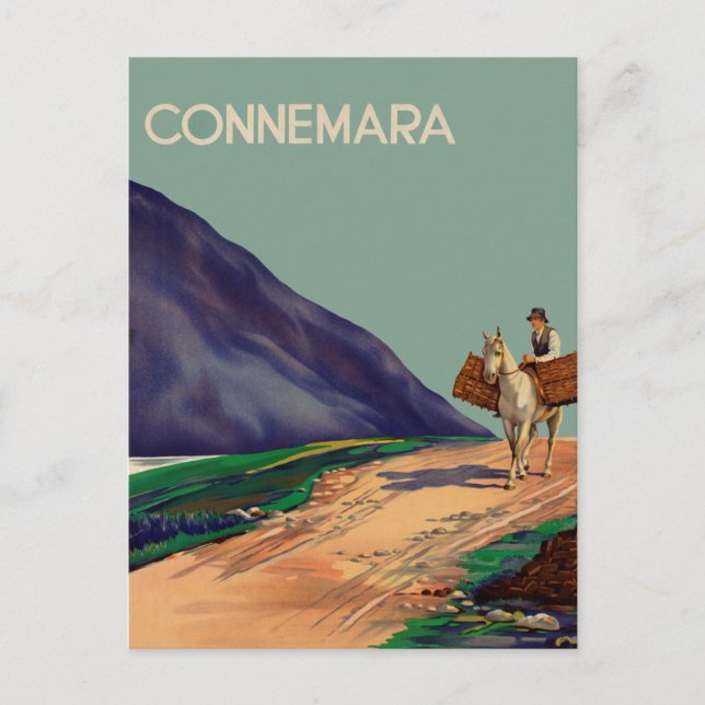 Vintag Connemara Ireland Travel Postcard Postkarte (Vorderseite)