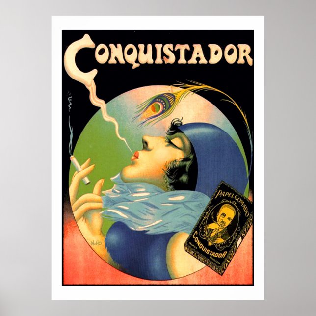 Vintag Conquistador Cigarettes Tobacco Poster (Vorne)