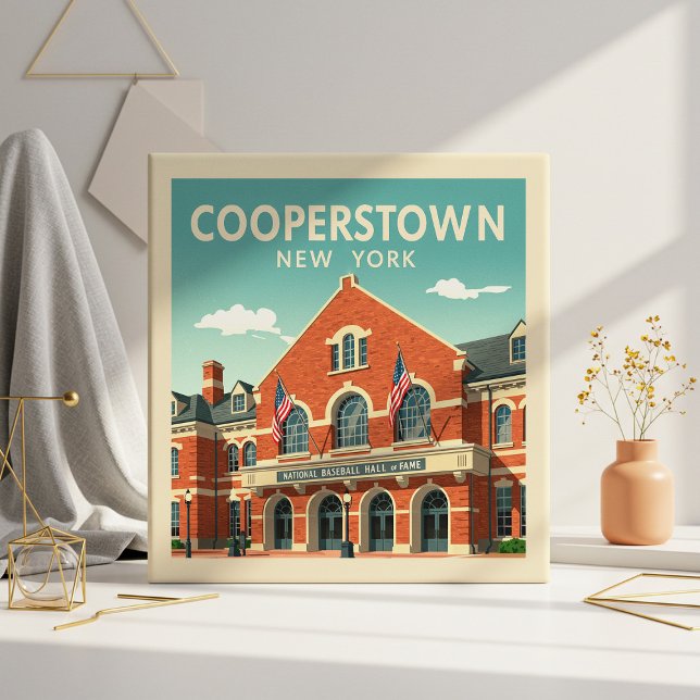 Vintag Cooperstown New York Fliese (Von Creator hochgeladen)
