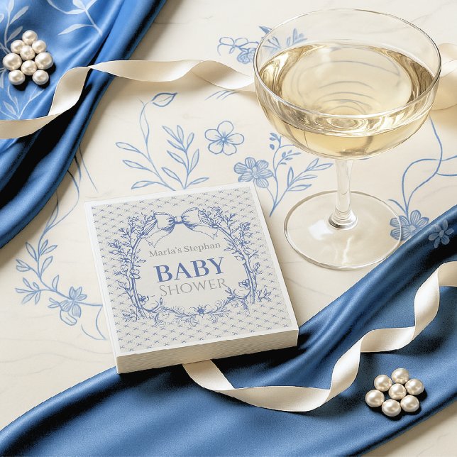 Vintag Coquette Blue Babydusche Serviette (Von Creator hochgeladen)