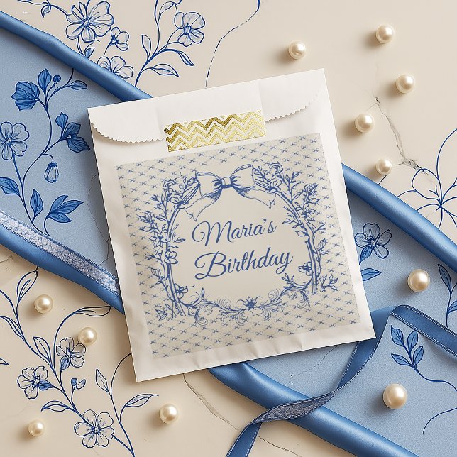 Vintag Coquette Blue Bow Geschenktütchen (Von Creator hochgeladen)