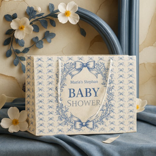 Vintag Coquette Blue Bow Große Geschenktüte (Von Creator hochgeladen)