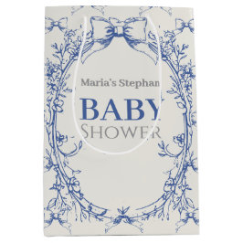 Vintag Coquette Blue Bow Mittlere Geschenktüte