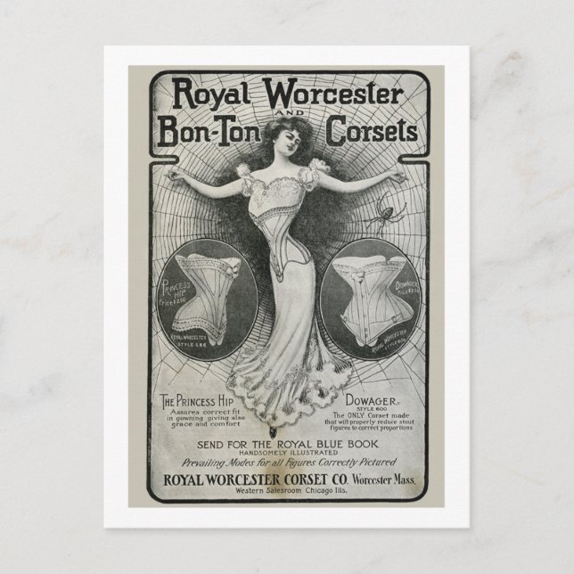Vintag Corset Ad Postkarte (Vorderseite)
