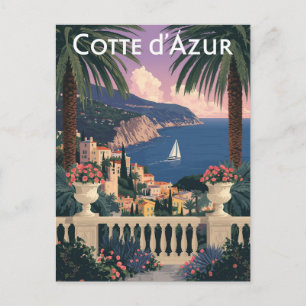 Vintag Côte d'Azur Travel Poster - Côte d'Azur Postkarte