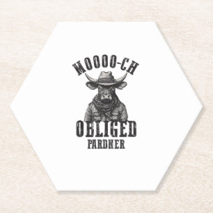 Vintag Cowboy Bull Rodeo Moooch Obligated Pardner Untersetzer