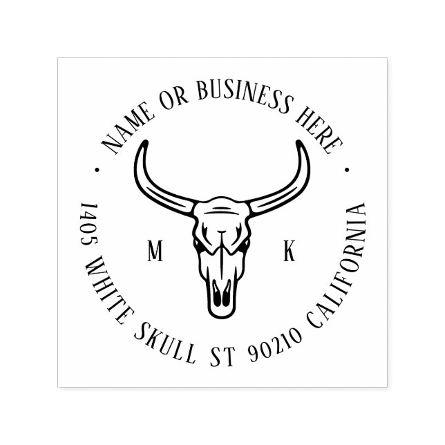 Vintag Cowboy Bull Rücksendeadresse Permastempel (Design)